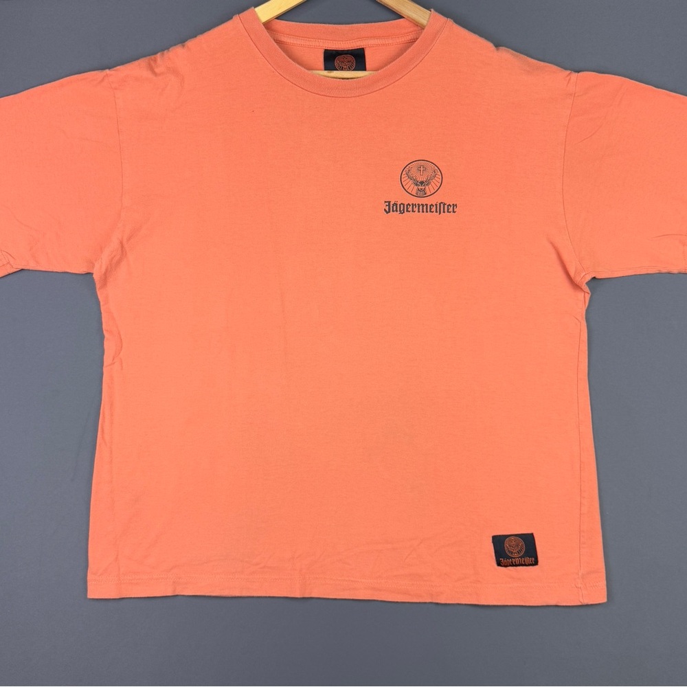 Vintage Y2K Jagermeister Alcohol Drink Promo 56 Herbs Orange Shirt XL Rare Logo